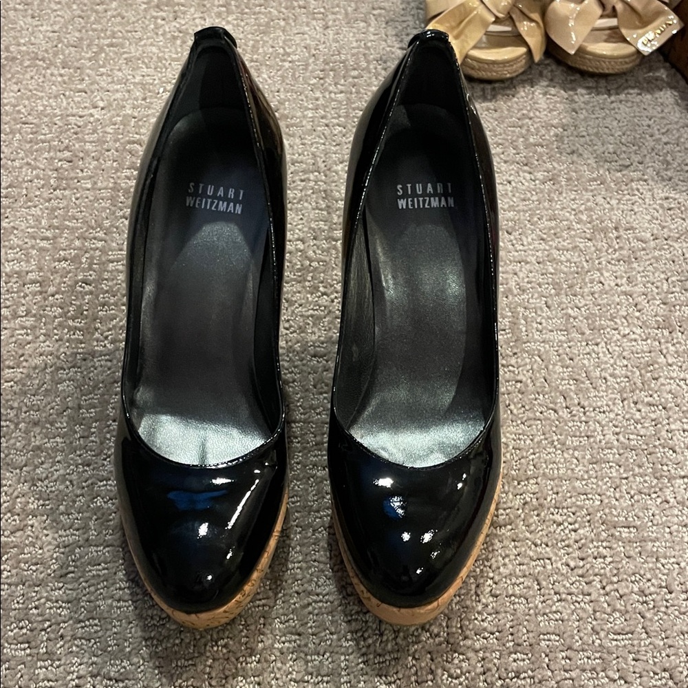 Stuart Weitzman Black Patent Leather Heels